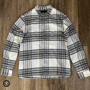 All SAINTS Black and White Plaid Flannel Shirt